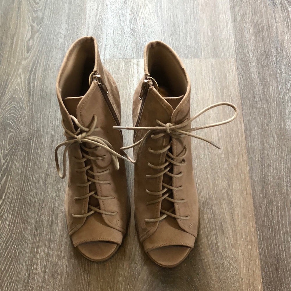 Tan suede heels
